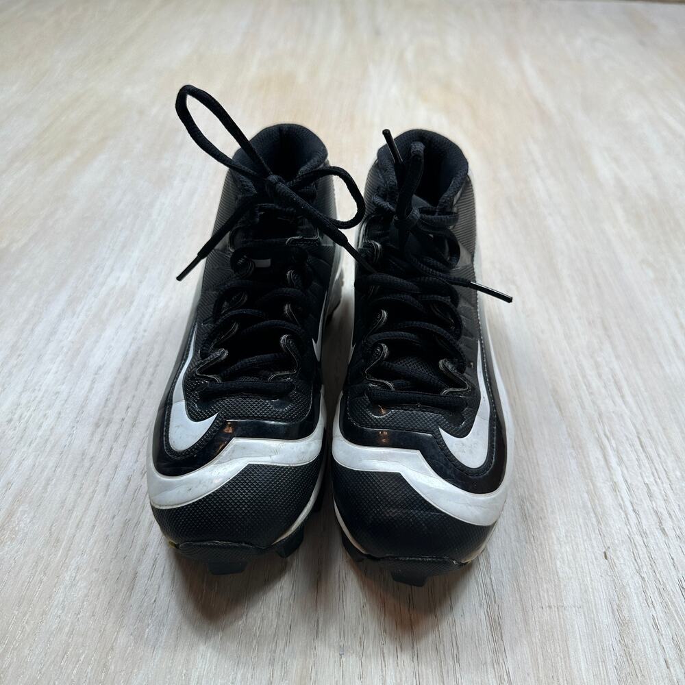 Nike Huarache Black White Molded Baseball Softball Lacrosse Athletic Cleats 2.5Y